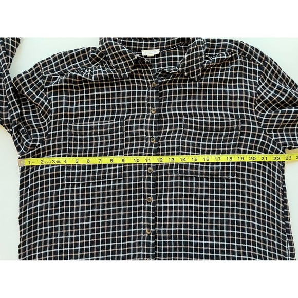 Anthropologie Pilcro Hadley Oversized Plaid Button Up Shirt Womens Medium Black - Picture 11 of 11